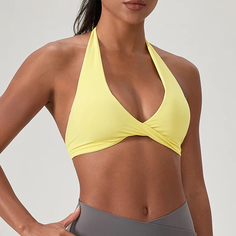 Women's Halter Neck Sports Yoga Bra | Veloura