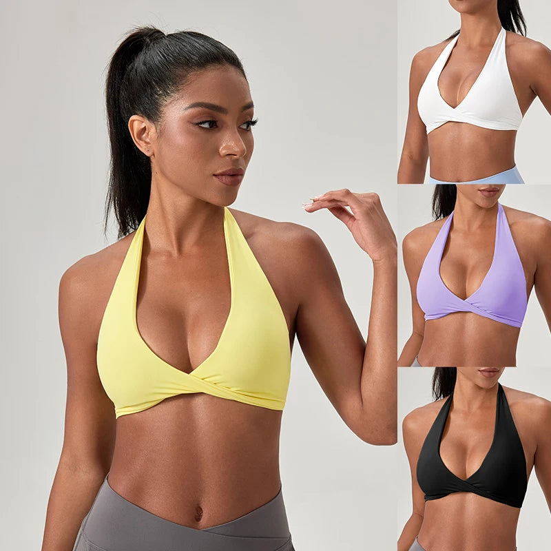 Women's Halter Neck Sports Yoga Bra | Veloura