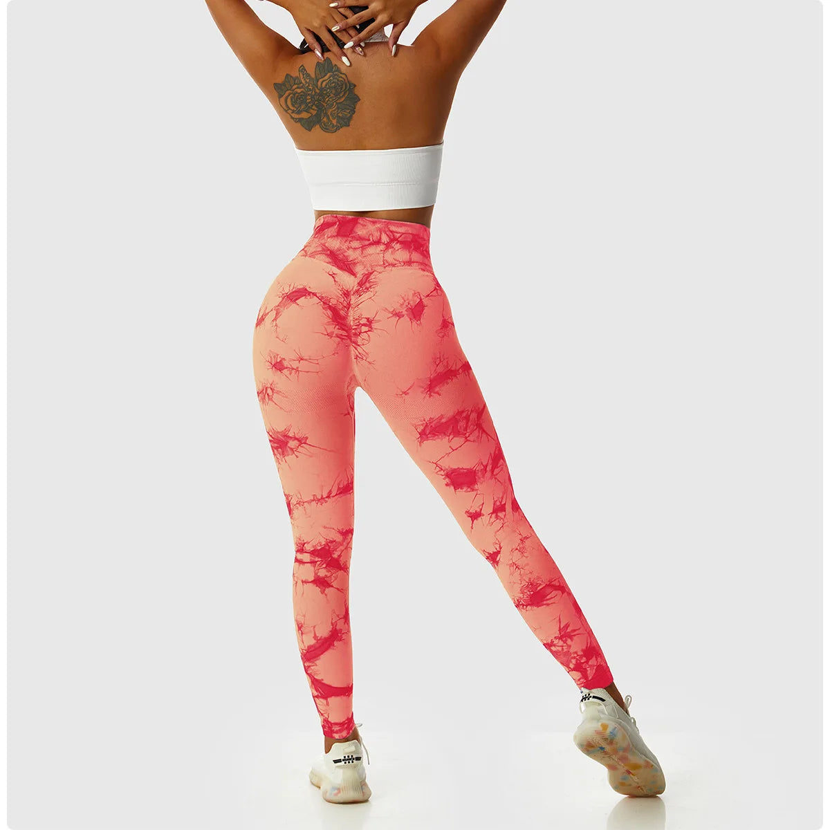 Tie-Dye Seamless High-Waist Leggings