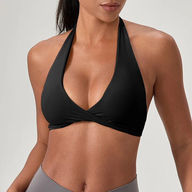 Women's Halter Neck Sports Yoga Bra | Veloura