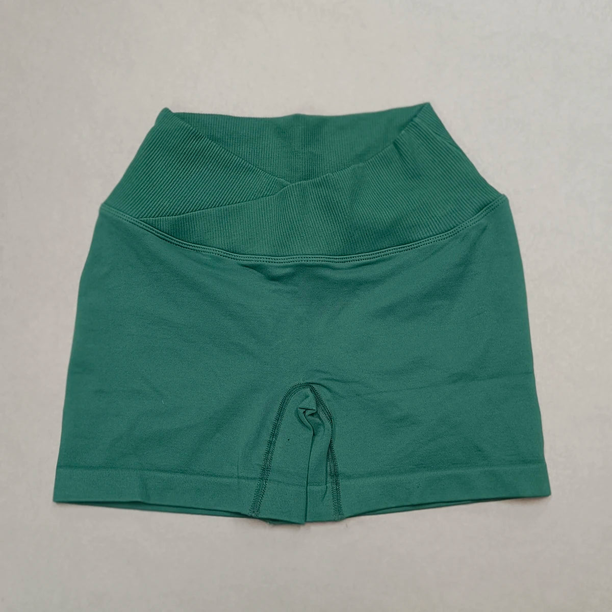 Cross-Waistband High-Waist Yoga Shorts