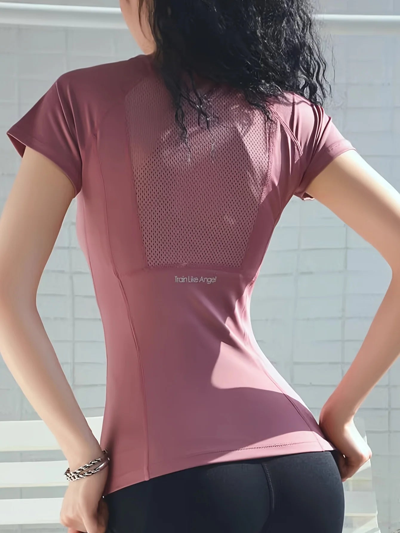 Open-Back Short Sleeve Sports Top